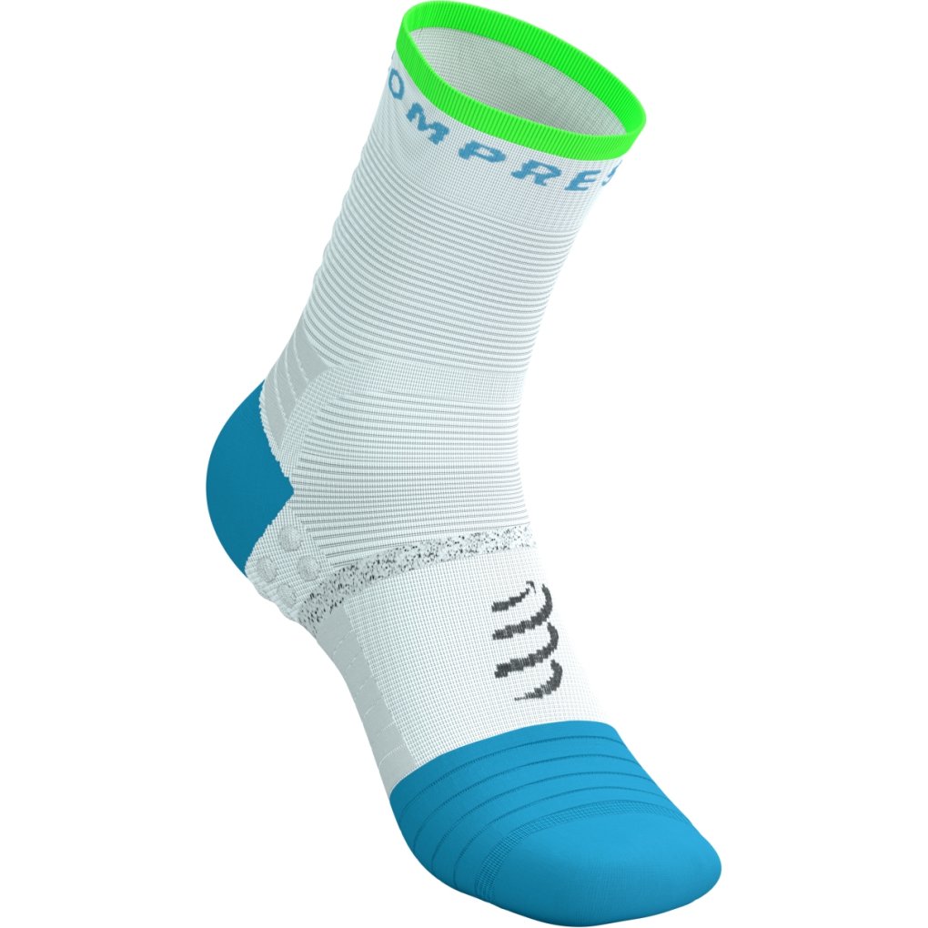 Compressport Pro Marathon Socks v2.0 - white/norse blue/neon green