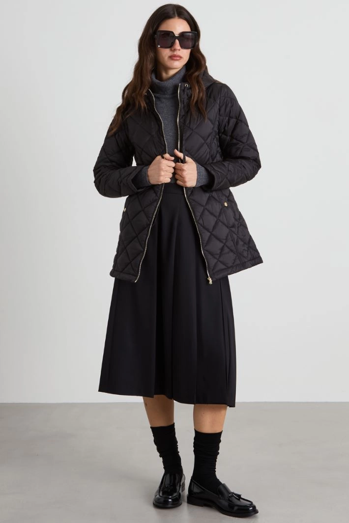 Hooded padded jacket - BLACK