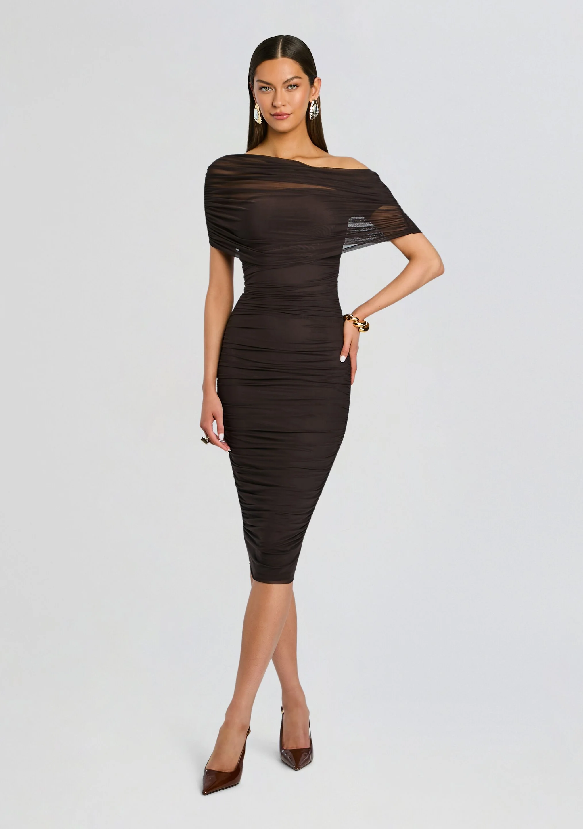 Nyssa Mesh Midi Dress