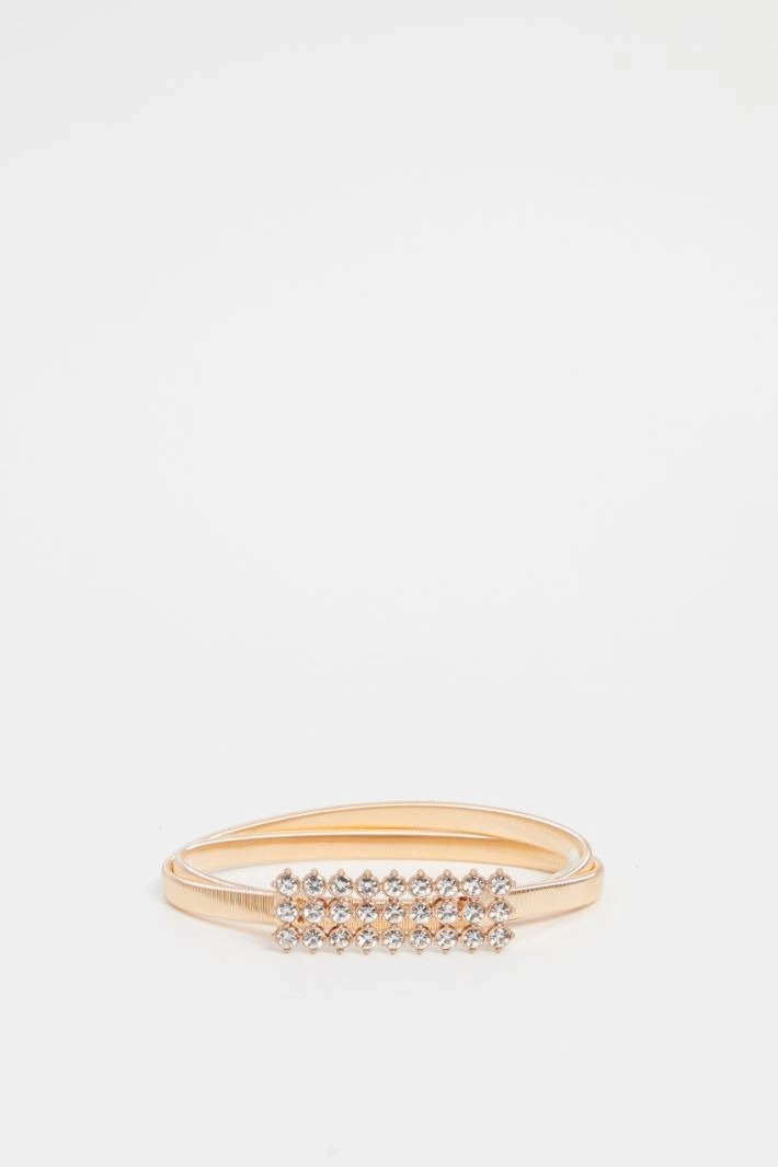 Elastic belt with stones - GOLD