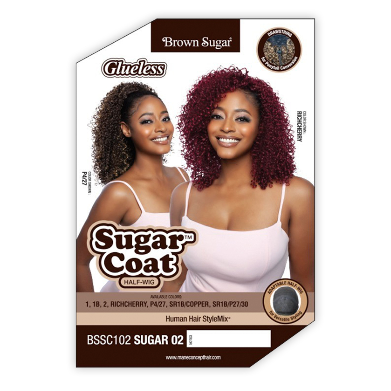 Mane Concept Human Hair Blend Half Wig Brown Sugar Glueless Sugar Coat BSSC102 Sugar 02
