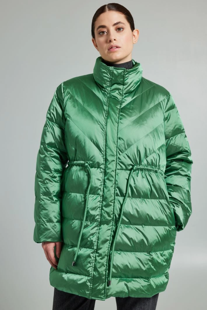 Drawstring down jacket - GREEN