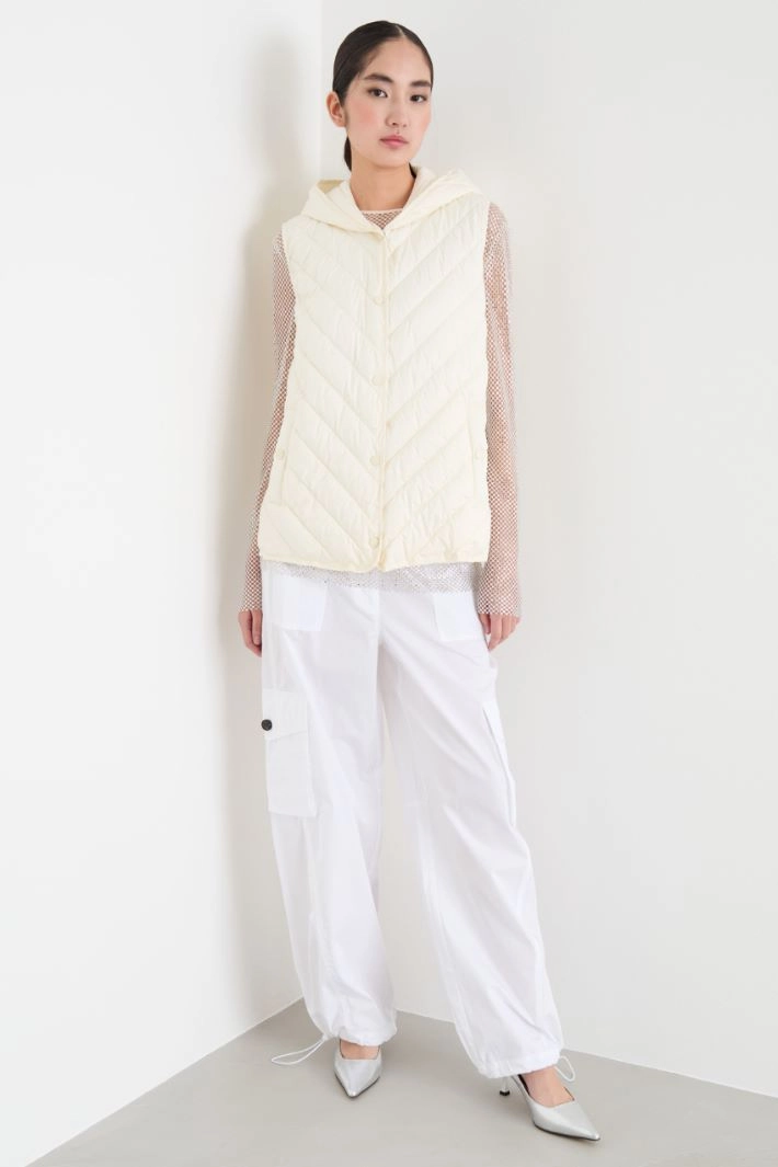 Hooded padded gilet - WHITE