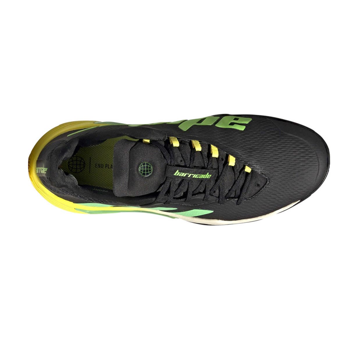 BLACK AND GREEN ADIDAS BARRICADE CLAY GY1435