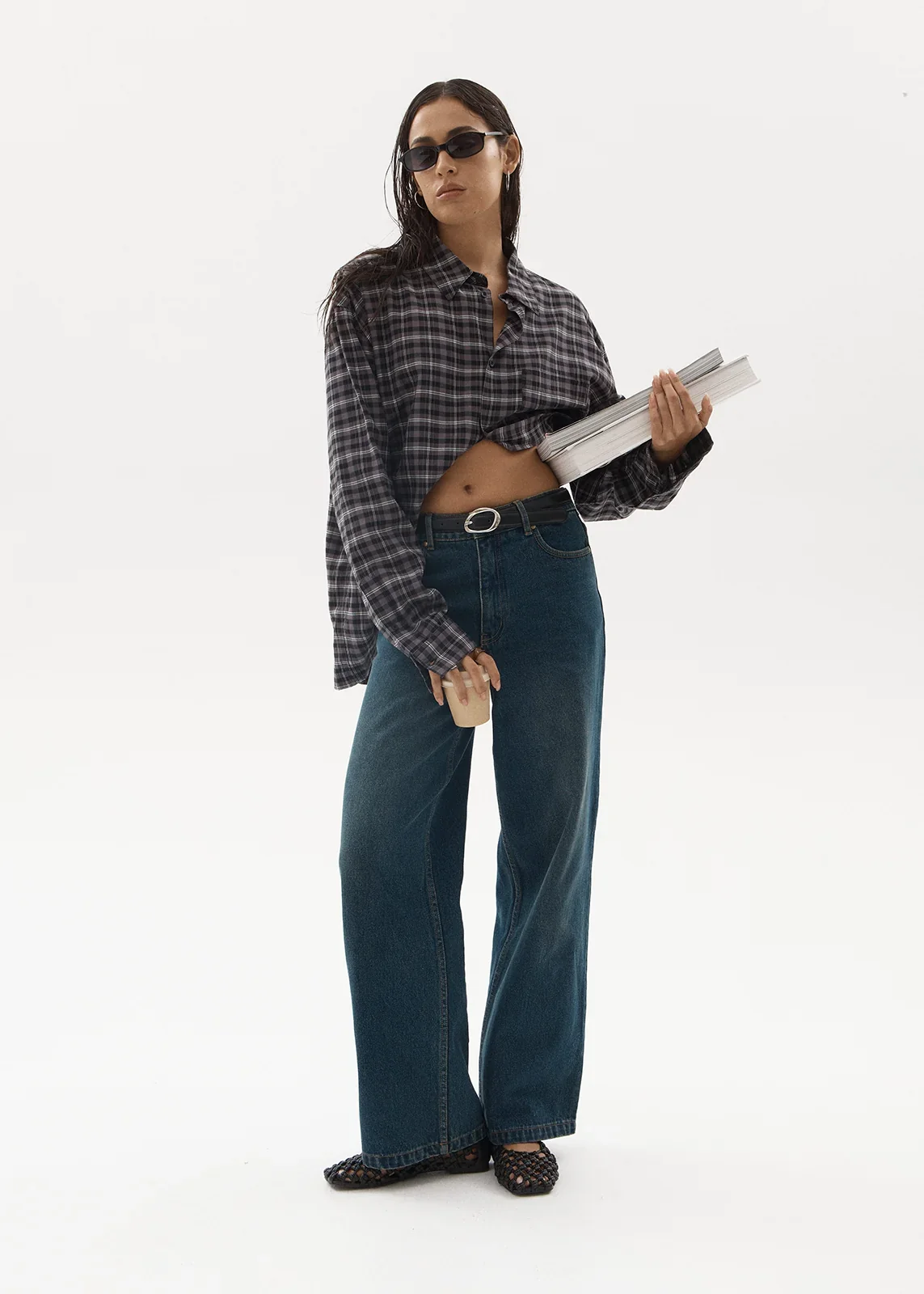 AFENDS Womens Bella - Denim Wide Leg Jean - Vintage Wash