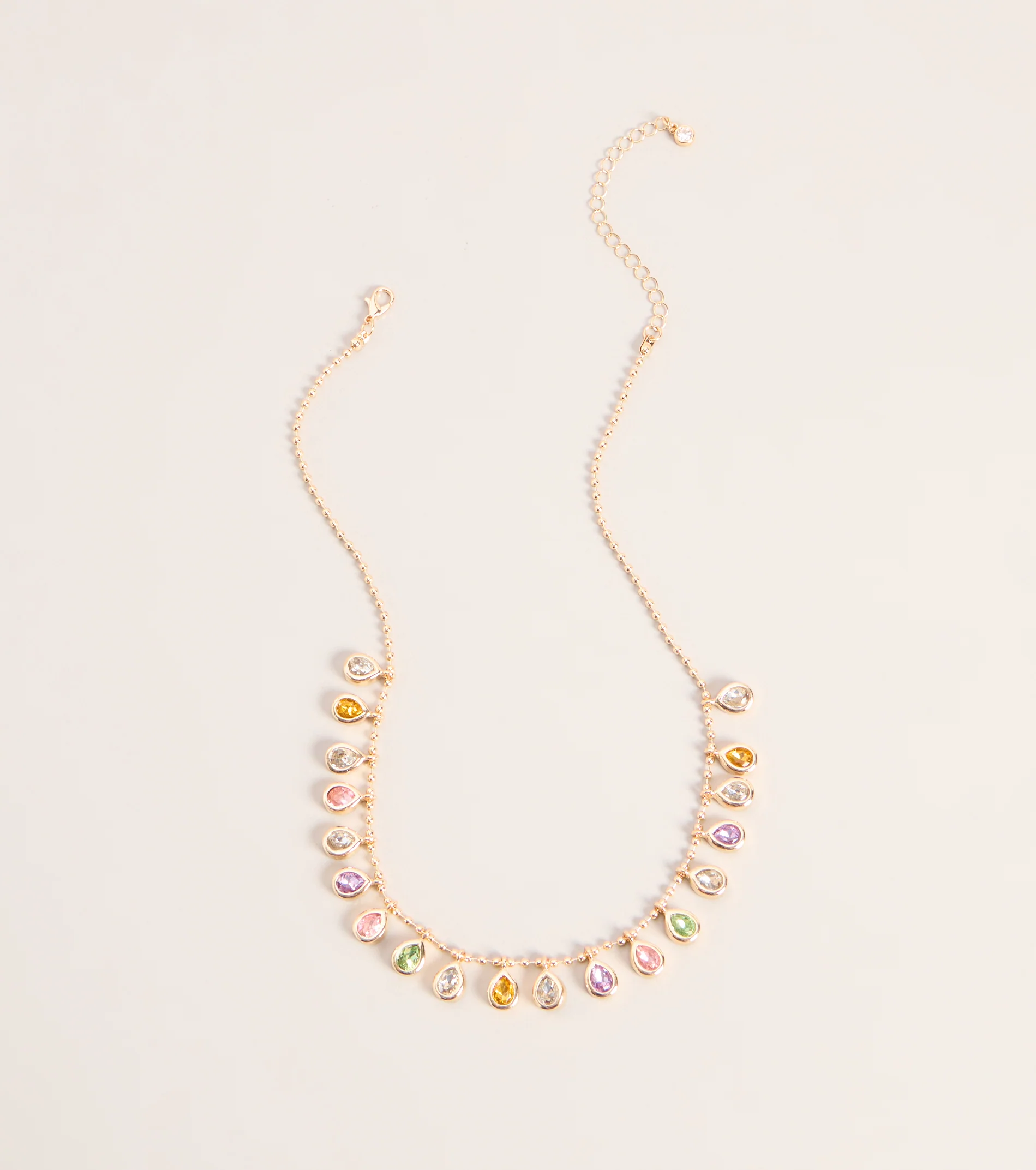 Gem Trail Teardrop Necklace