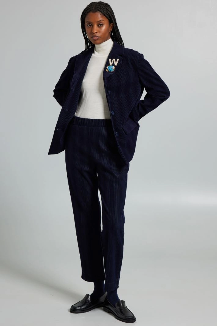 Velvet jersey blazer - NIGHT BLUE