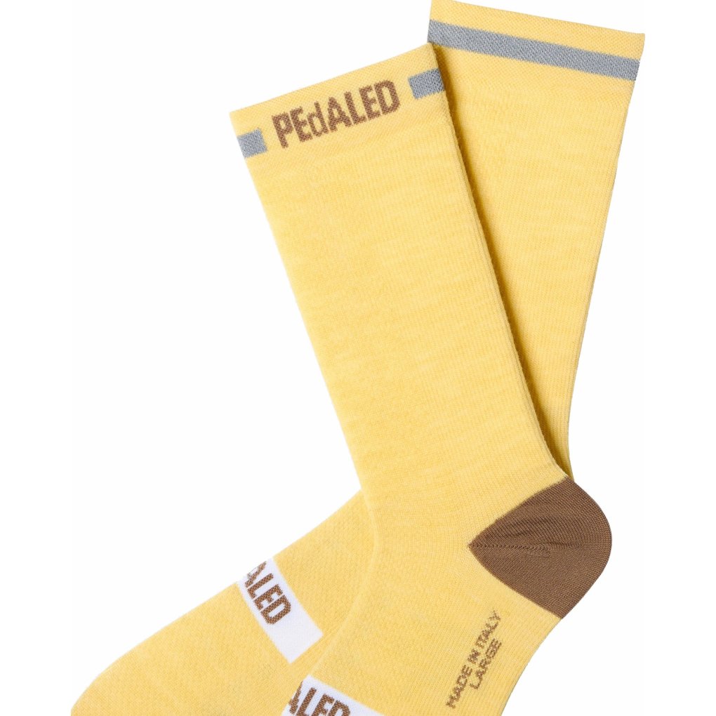 PEdALED Odyssey Merino Reflective Socks - Light Yellow