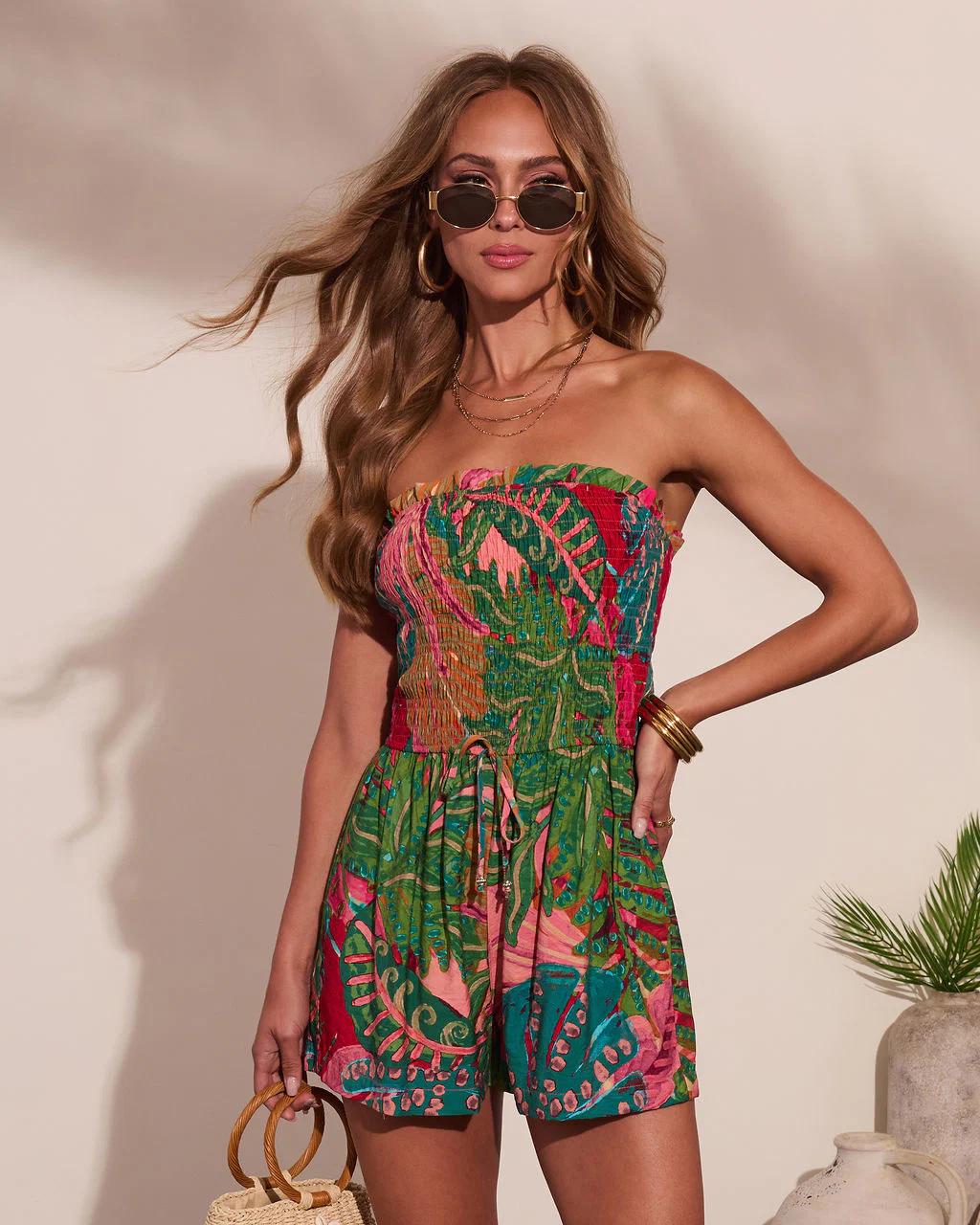 Offshore Views Botanical Print Romper