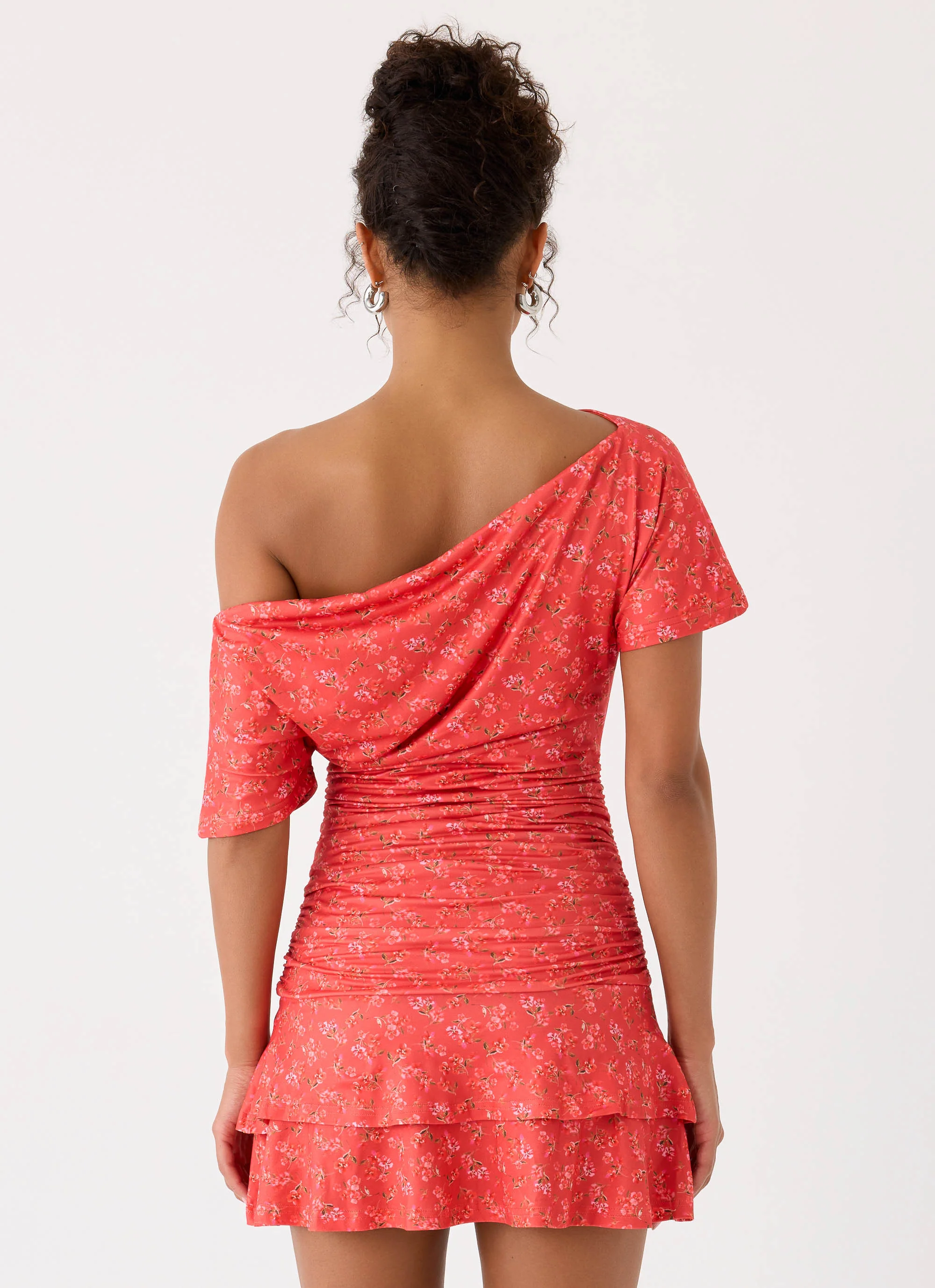 Antonie Mini Dress - Magenta Red Rose