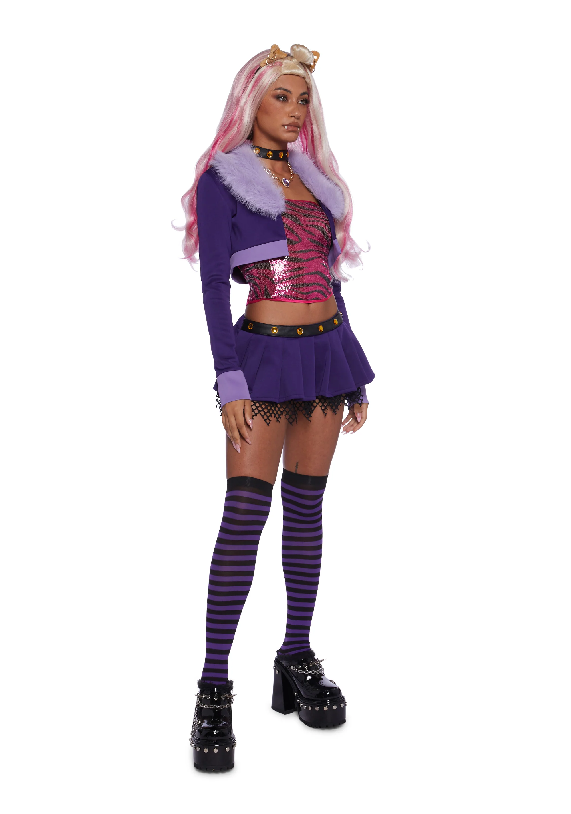 Werewolf High School Doll Costume And Wig Set