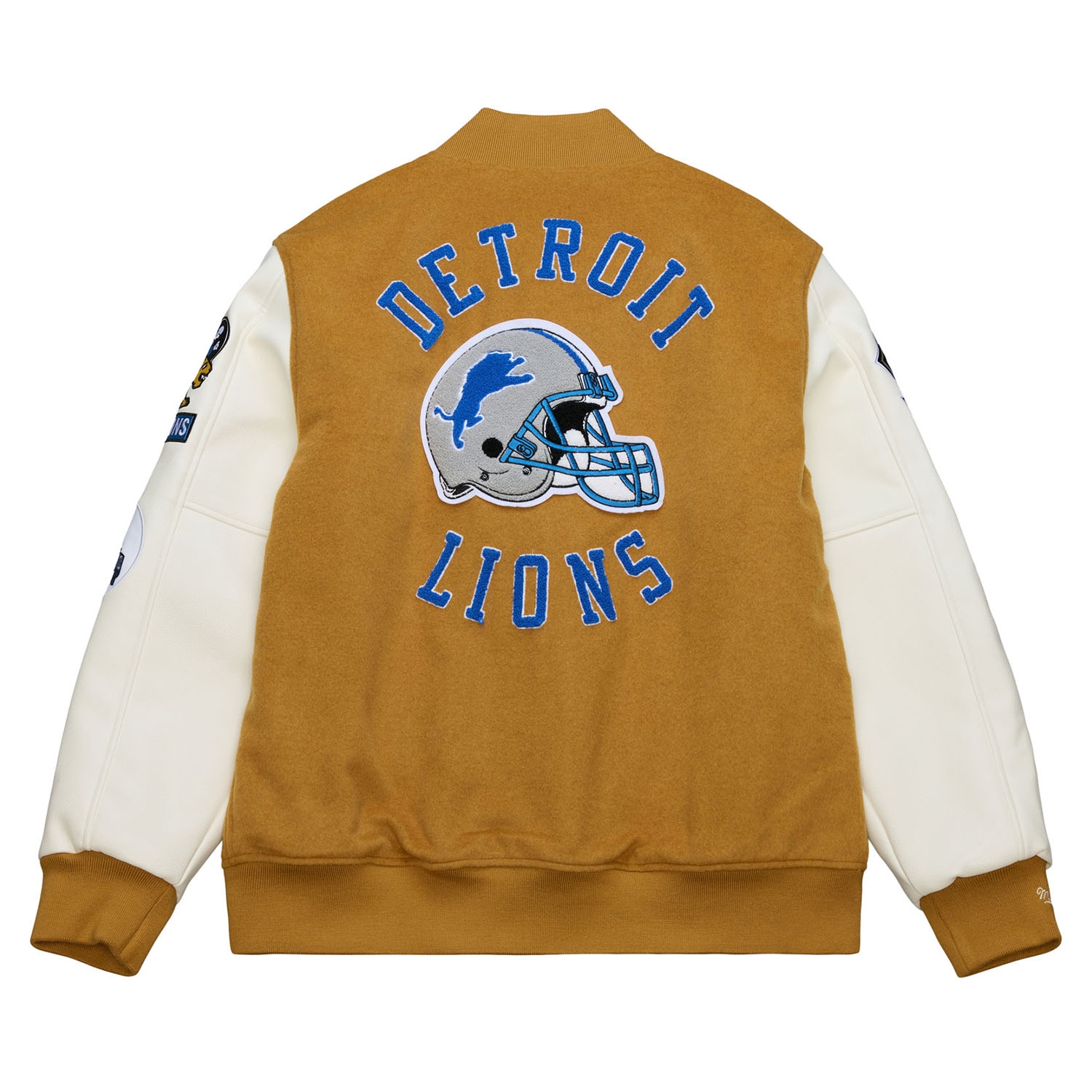 Detroit Lions Dusted Varsity NFL Jacket Brown/Cream