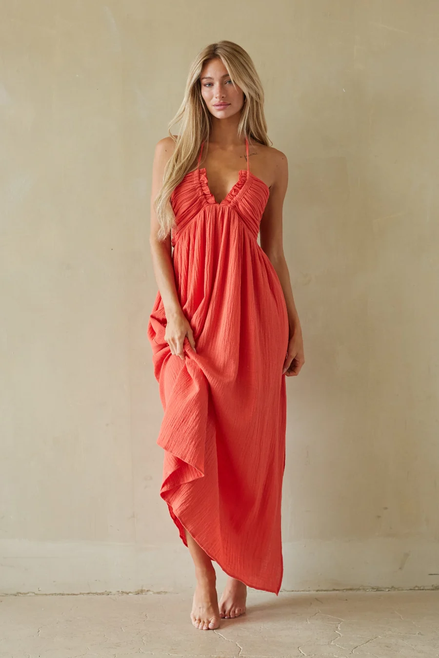 Naia Halter Linen Maxi Dress