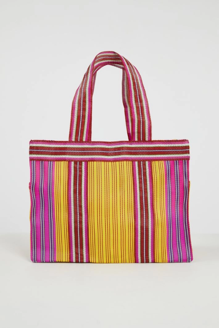 Mesh maxi shopper bag - FUCHSIA YELLOW RED