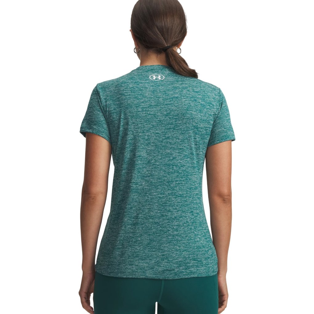Under Armour UA Tech™ Twist V-Neck Short Sleeve Shirt Women - Rack Green/White
