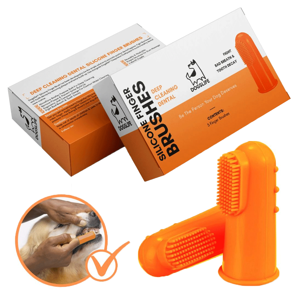 Dogslife Silicone Finger Toothbrushes - 5 pieces