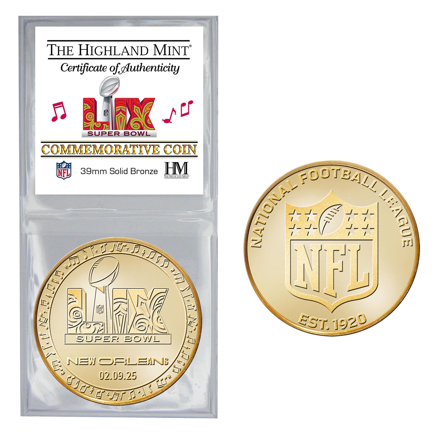 Super Bowl LIX New Orleans Bronze Coin