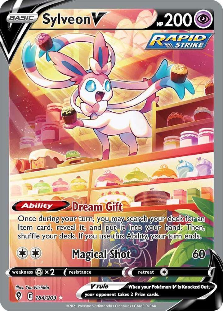 Pokemon SWSH07: Evolving Skies 184/203 Sylveon V (Alternate Full Art) Near Mint