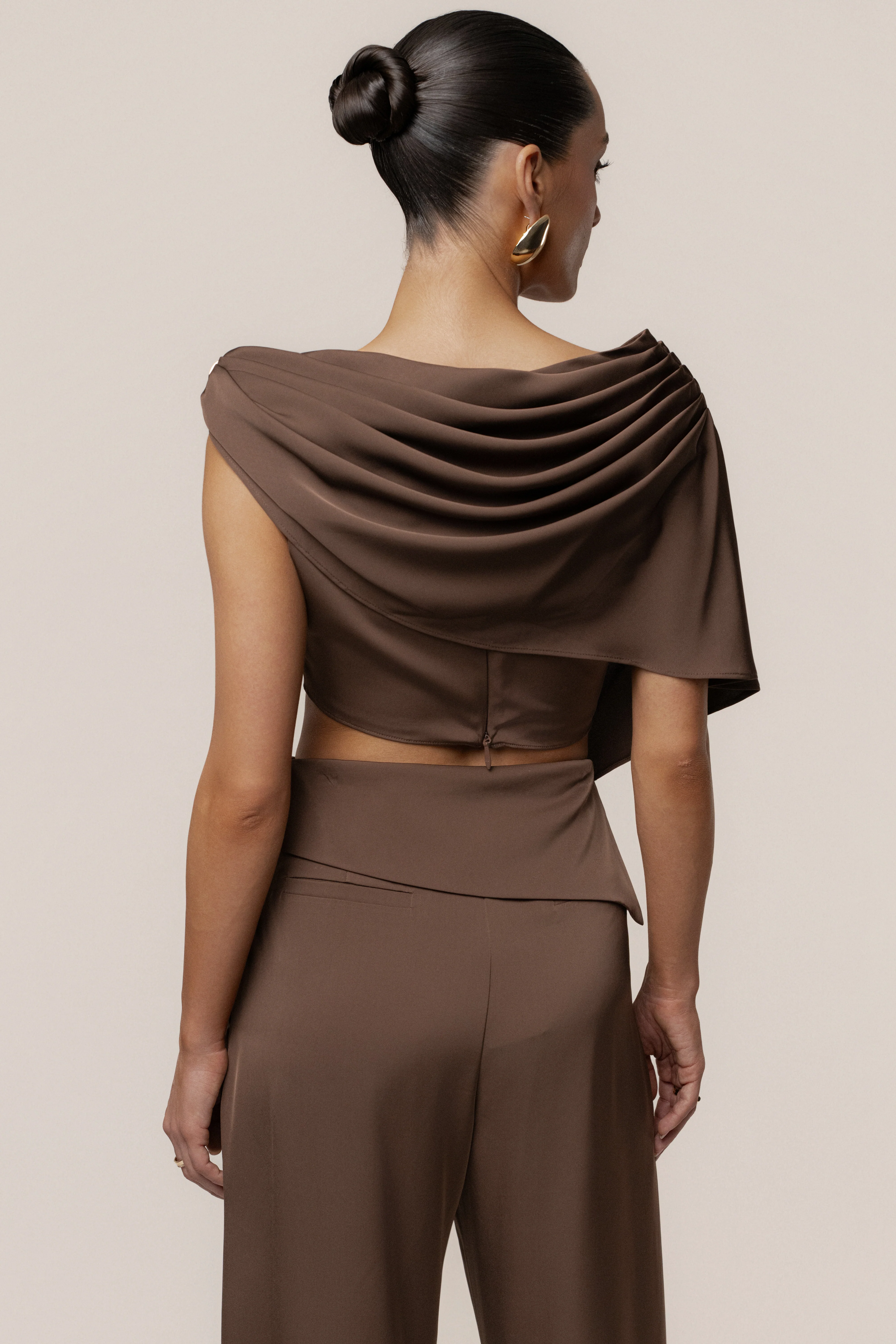 Chocolate Gleam and Glow Satin Top