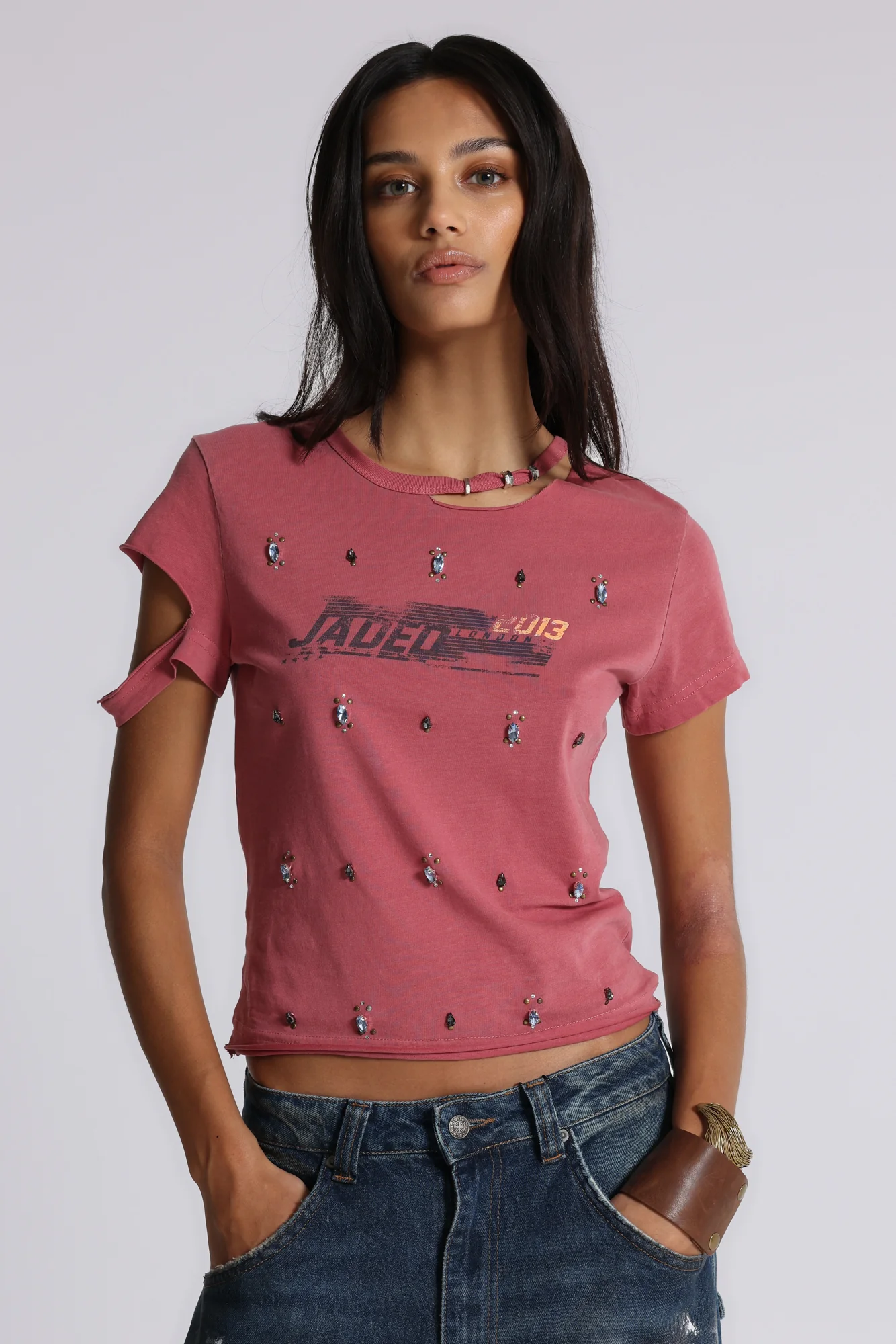 Rally Distressed Embellished Tee