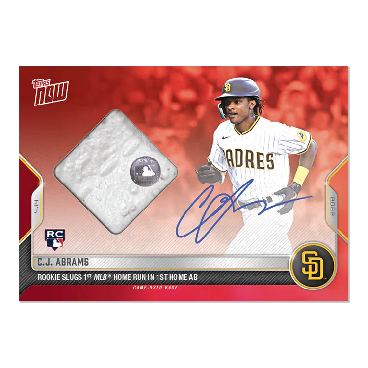 On-Card Auto-Relic # to 10 - C.J. Abrams - 2022 MLB TOPPS NOW® Card 51D