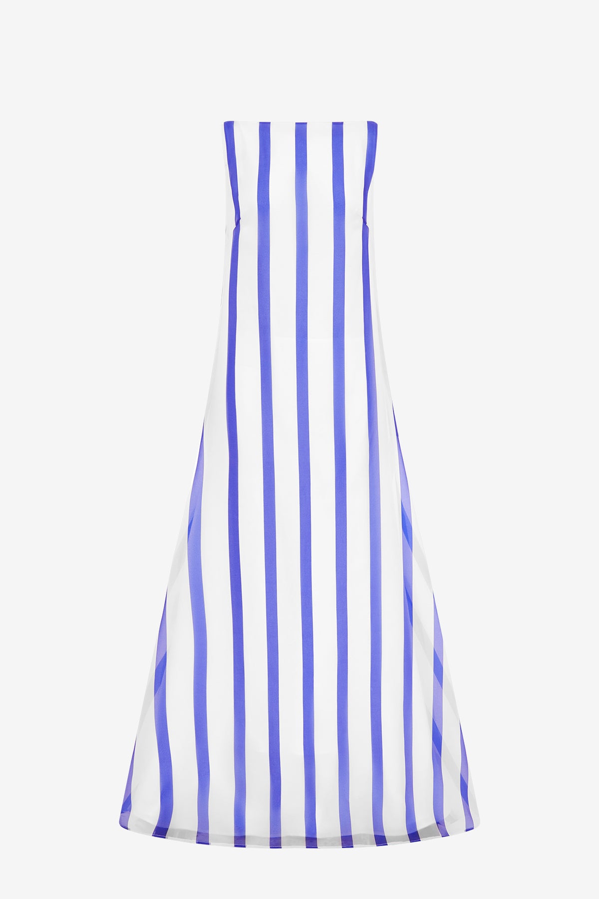 Yumei Striped Open Back Gown - Navy