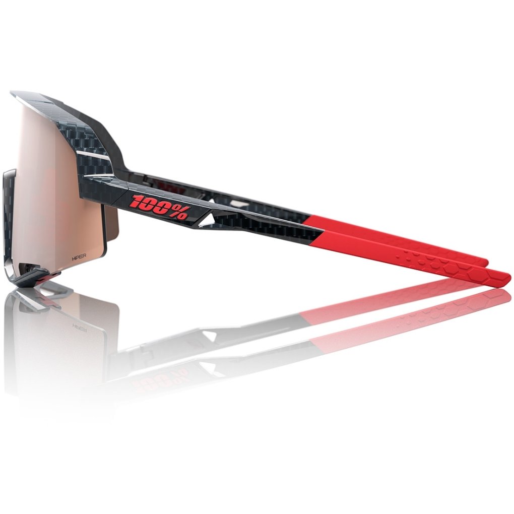 100% Slendale Glasses - Gloss Carbon Fiber - HiPER Crimson Silver Mirror