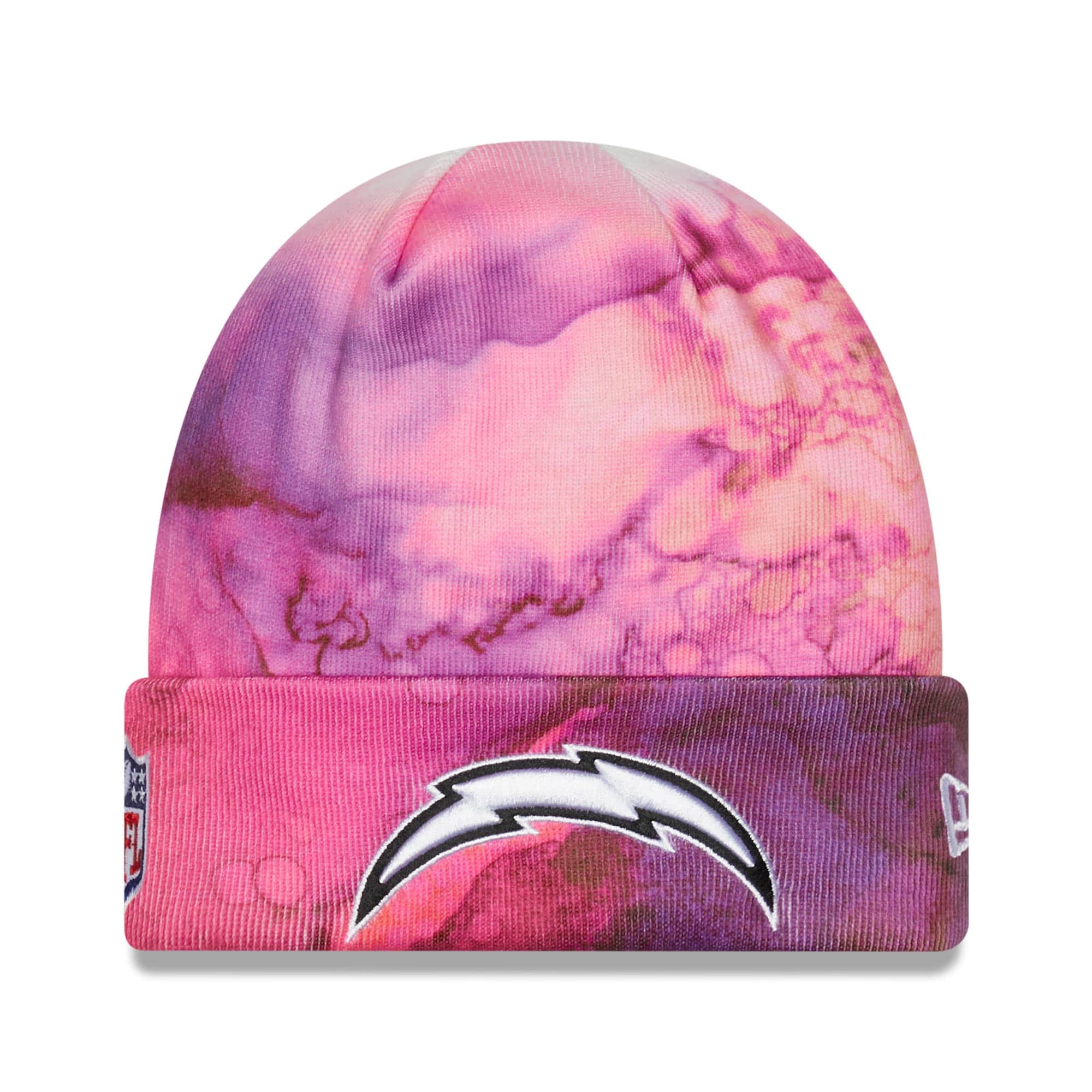 Los Angeles Chargers 2022 NFL On-Field Crucial Catch New Era Knit Hat Ink Dye