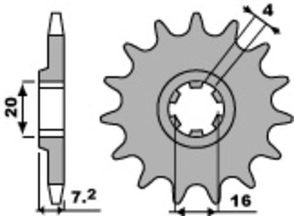 Gearbox output pinion PBR standard steel 413 - 420 12 teethRef: Pbr01586A / 1108882001