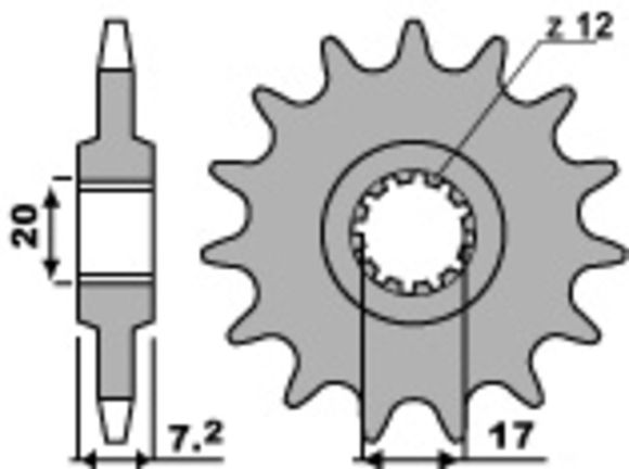 PBR Standard Steel Output Shaft Sprocket 600M - 420Ref: Pbr01070A / 1108896007
