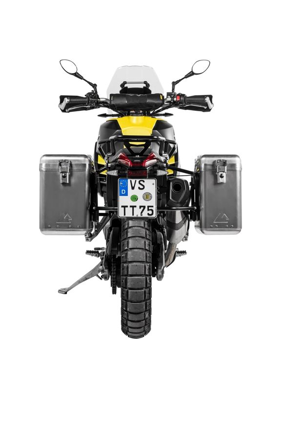 Touratech ZEGA Mundo 31/38 suitcase - Black support included - AluminumAPRILIA 660 TUAREG 660 - 2021 - 2026Ref: Trt01158A / 01-415-6180-0