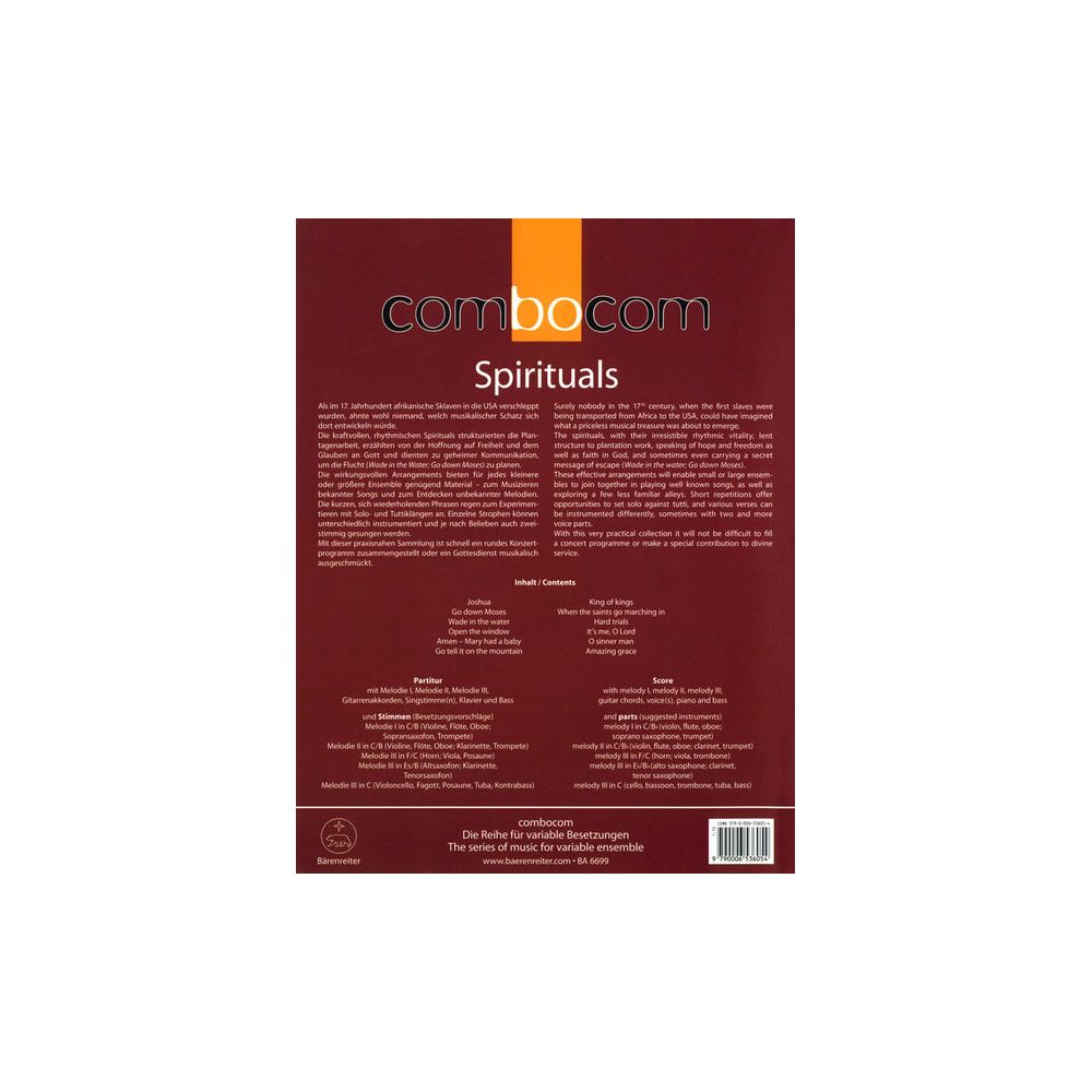 Bärenreiter combocom Spirituals – Thomann Ireland