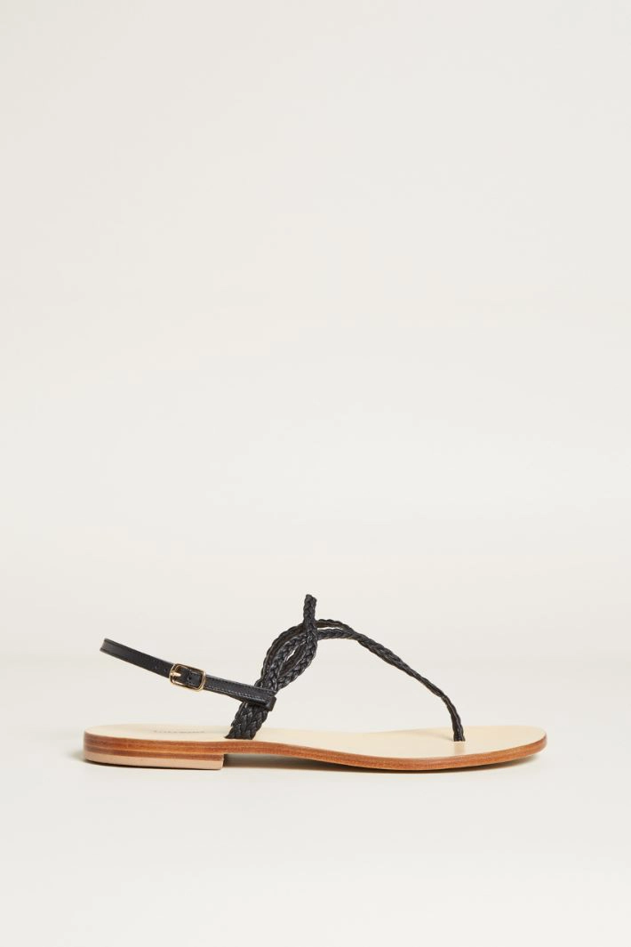 Braided sandals - BLACK BROWN
