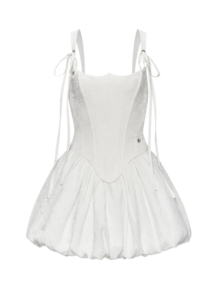 Elegant Waistline Mini Bubble Dress