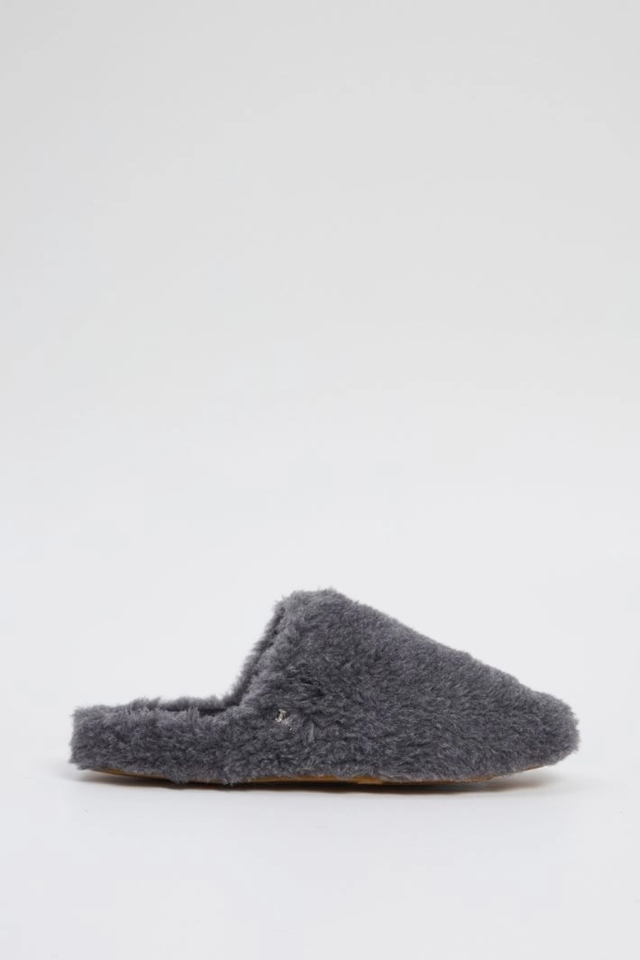 Wool and alpaca fabric slippers - GREY