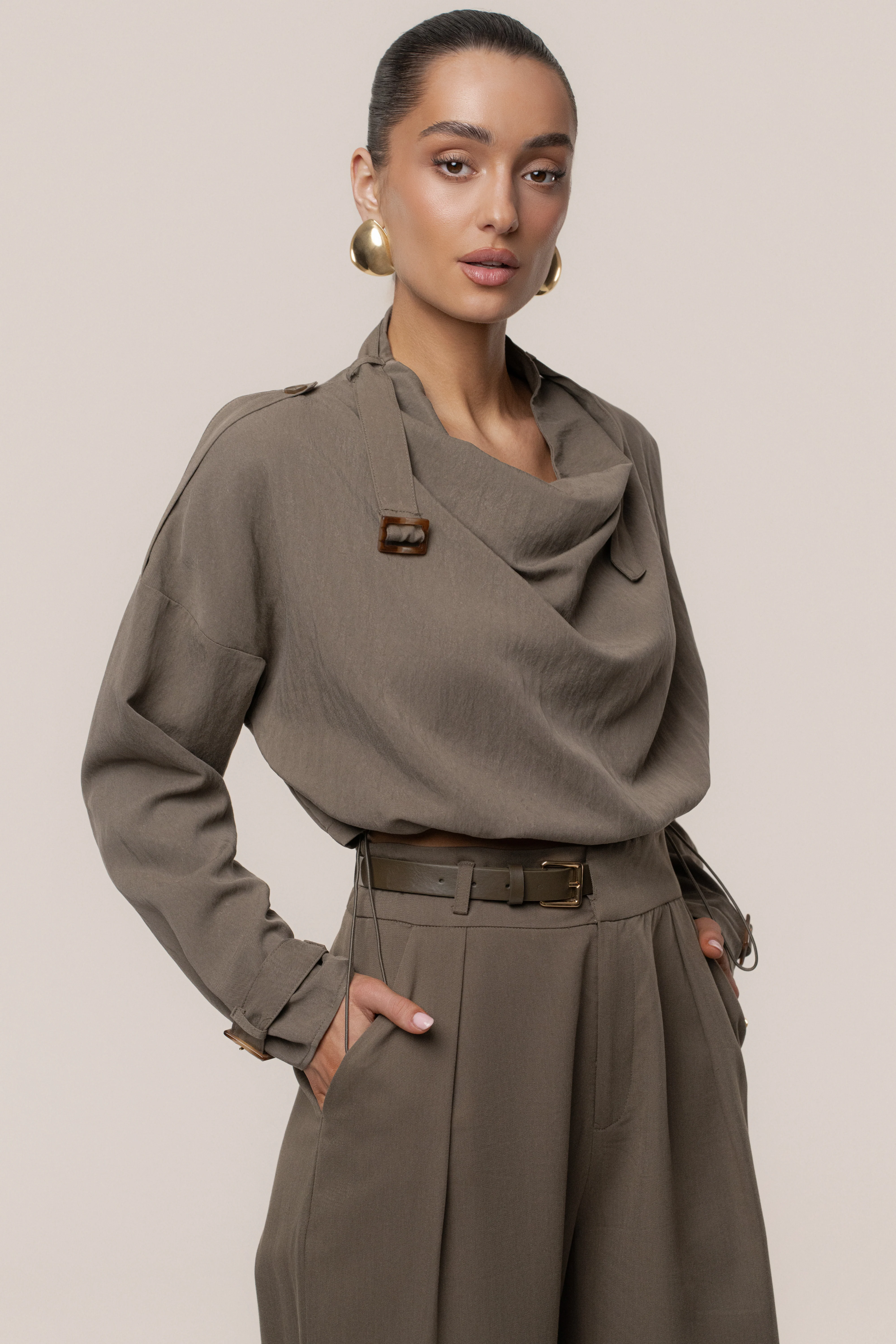 Dark Taupe Wanderlust Crop Top