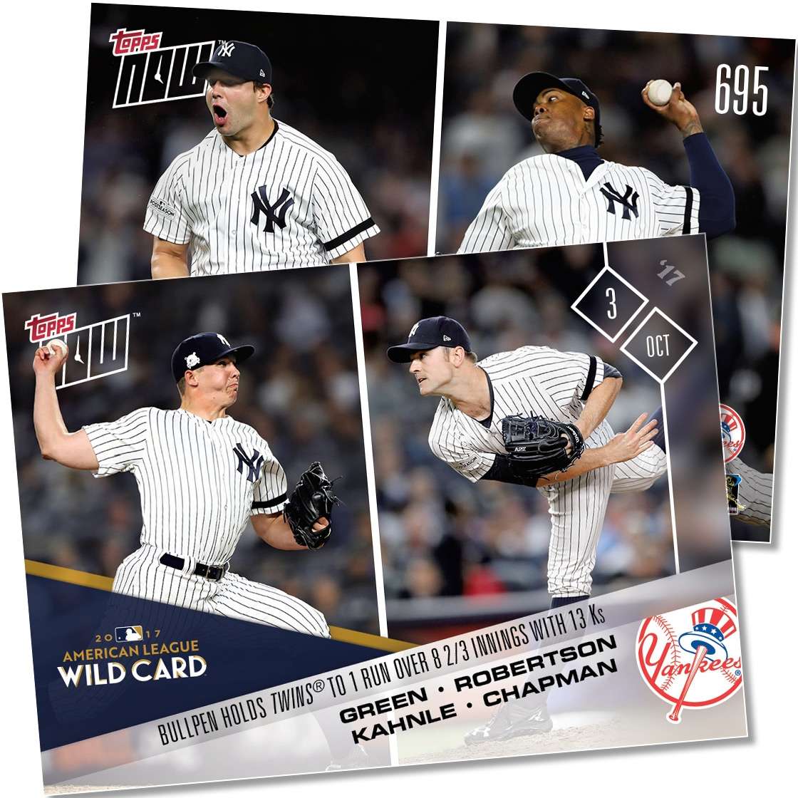 Robertson/Kahnle - 10/03/2017 TOPPS NOW® CARD 695 - Print Run: 690