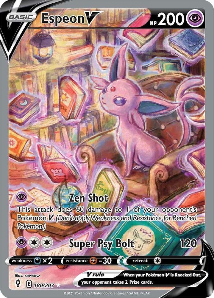 Pokemon SWSH07: Evolving Skies 180/203 Espeon V (Alternate Full Art) Near Mint