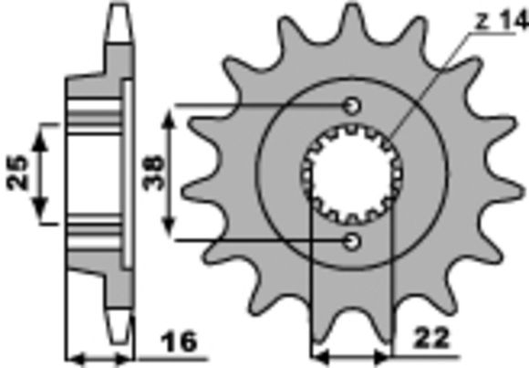 PBR Standard Steel Output Sprocket 2222 - 525Ref: Pbr00733A / 1077615001