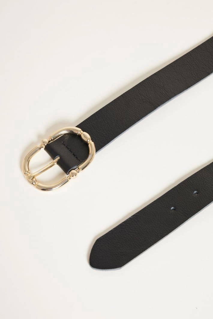 Leather belt - BLACK