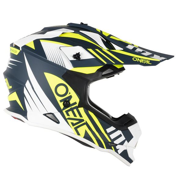 O'Neal 2 SRS cross helmet - SPYDE 2.0 - BLUE WHITE NEON YELLOW MATT 2022 - Blue / YellowRef: OL1256