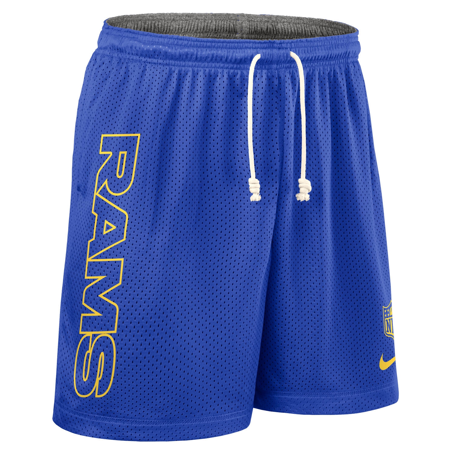 Los Angeles Rams 2025 NFL Sideline Reversible Mesh Nike Dri-FIT Shorts Blue