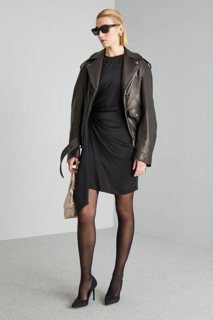 Draped dress - BLACK