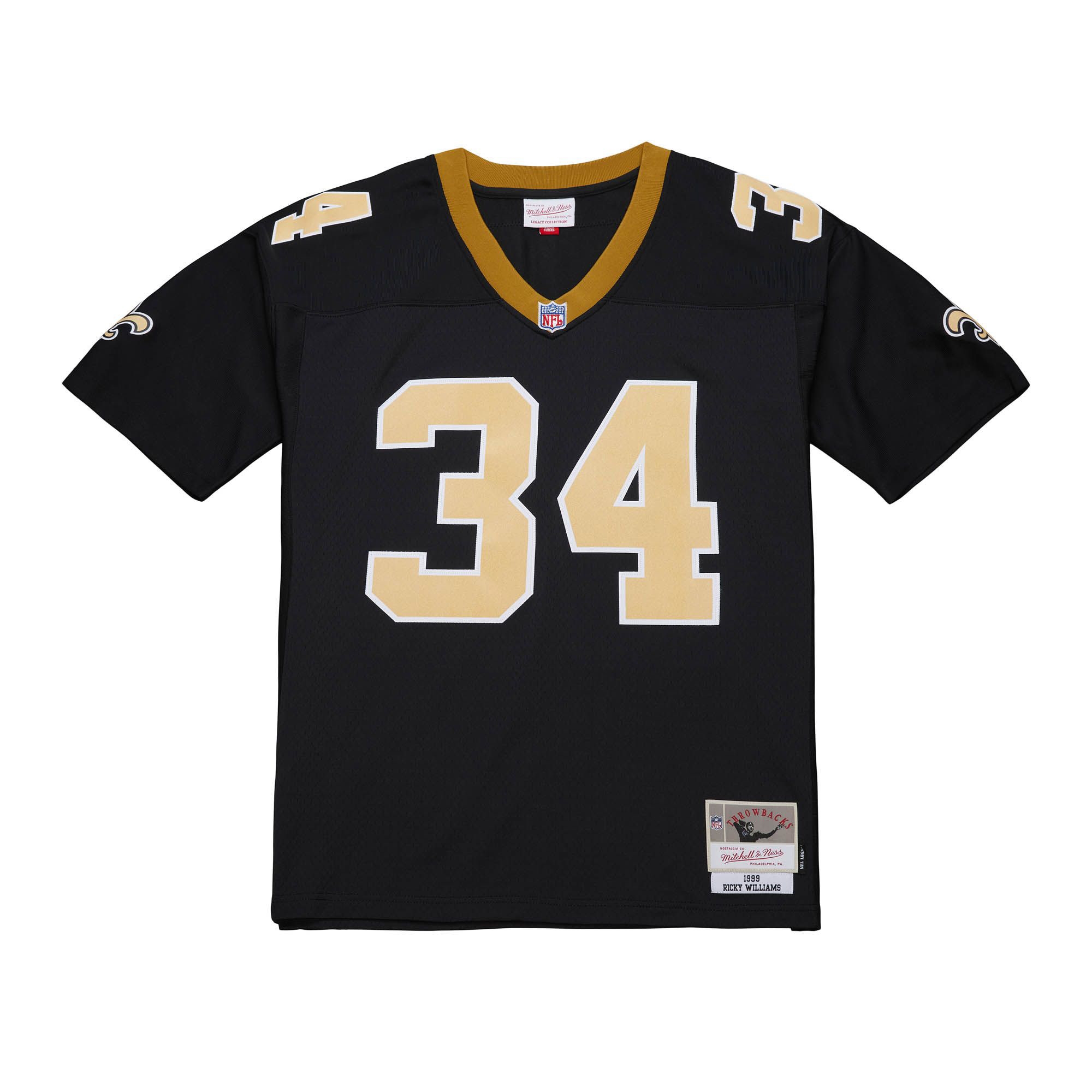 Ricky Williams #34 New Orleans Saints 1999 Legacy Throwback NFL Jersey Black
