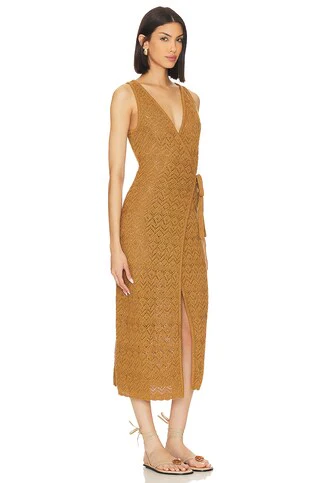 x REVOLVE Tressa Wrap Midi Knit Dress