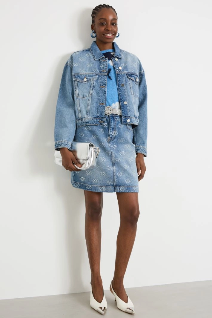 A-line mini skirt - LIGHT BLUE