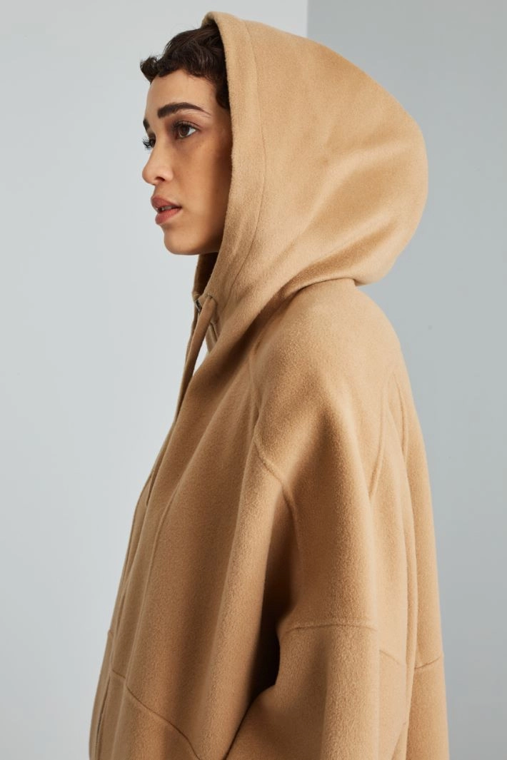 Slit-detailed jacket - CAMEL
