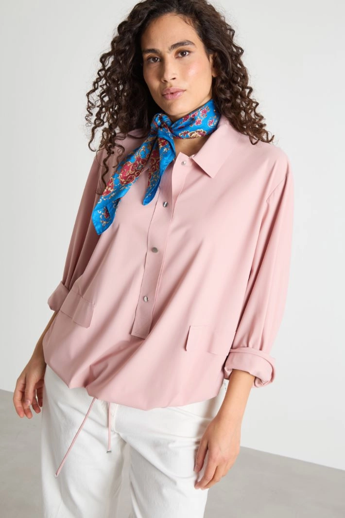 Printed silk scarf - BLUE