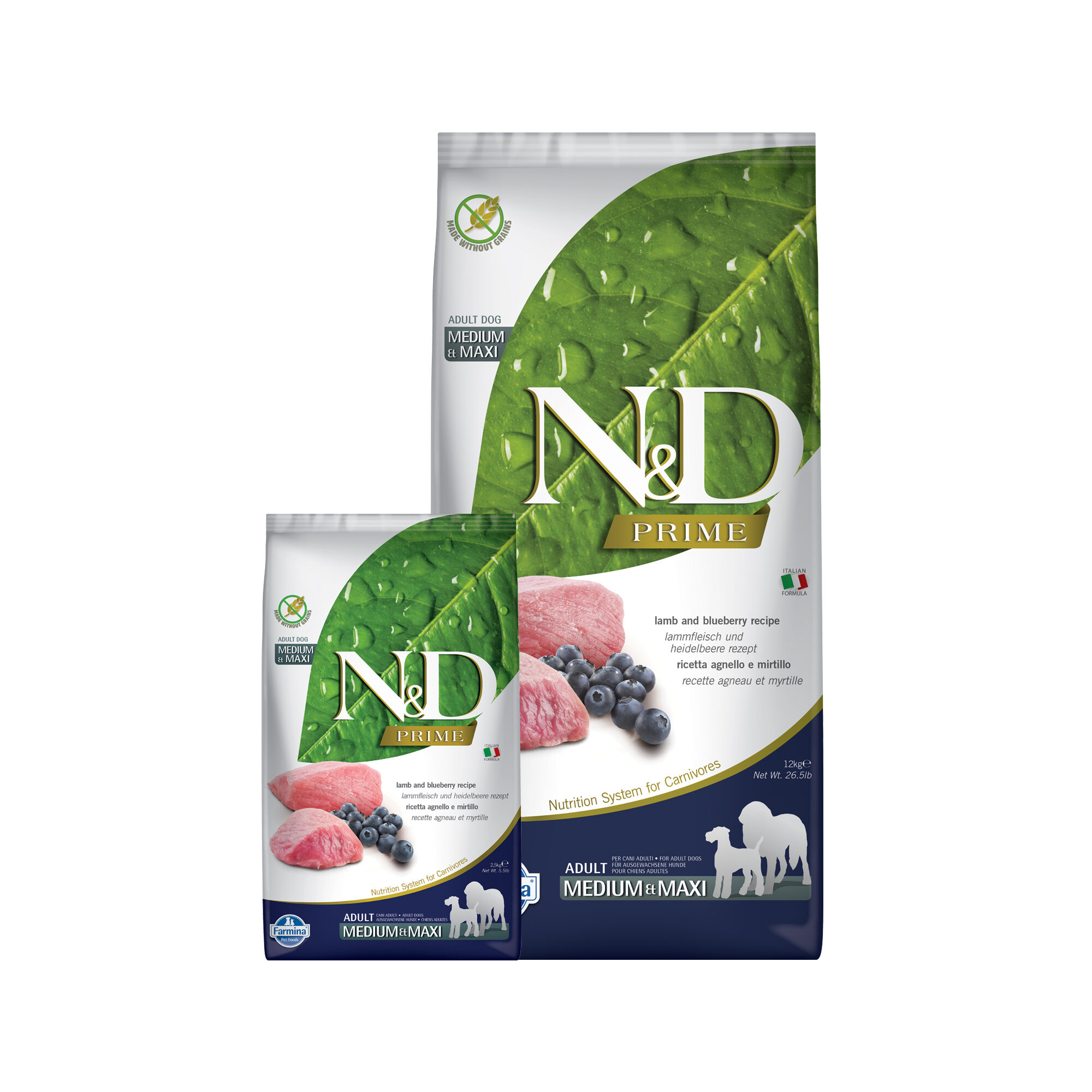 Farmina N&D Prime Adult Medium & Maxi - Lamb and Blueberry - 2.5 kg