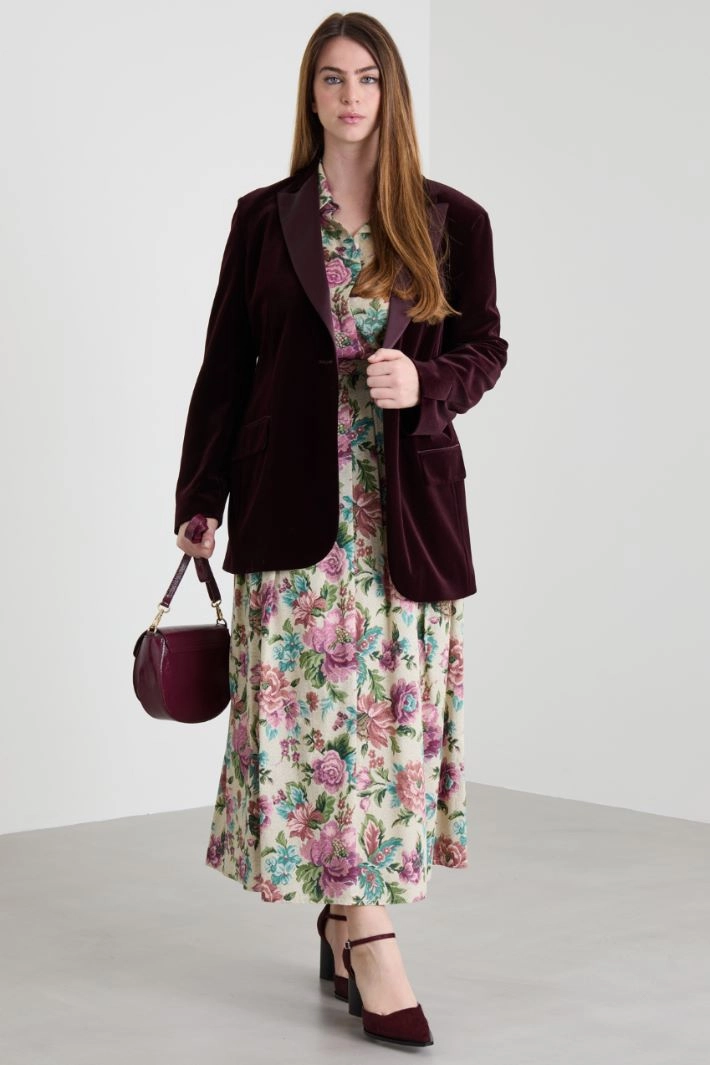 Floral cotton skirt - PINK GREEN